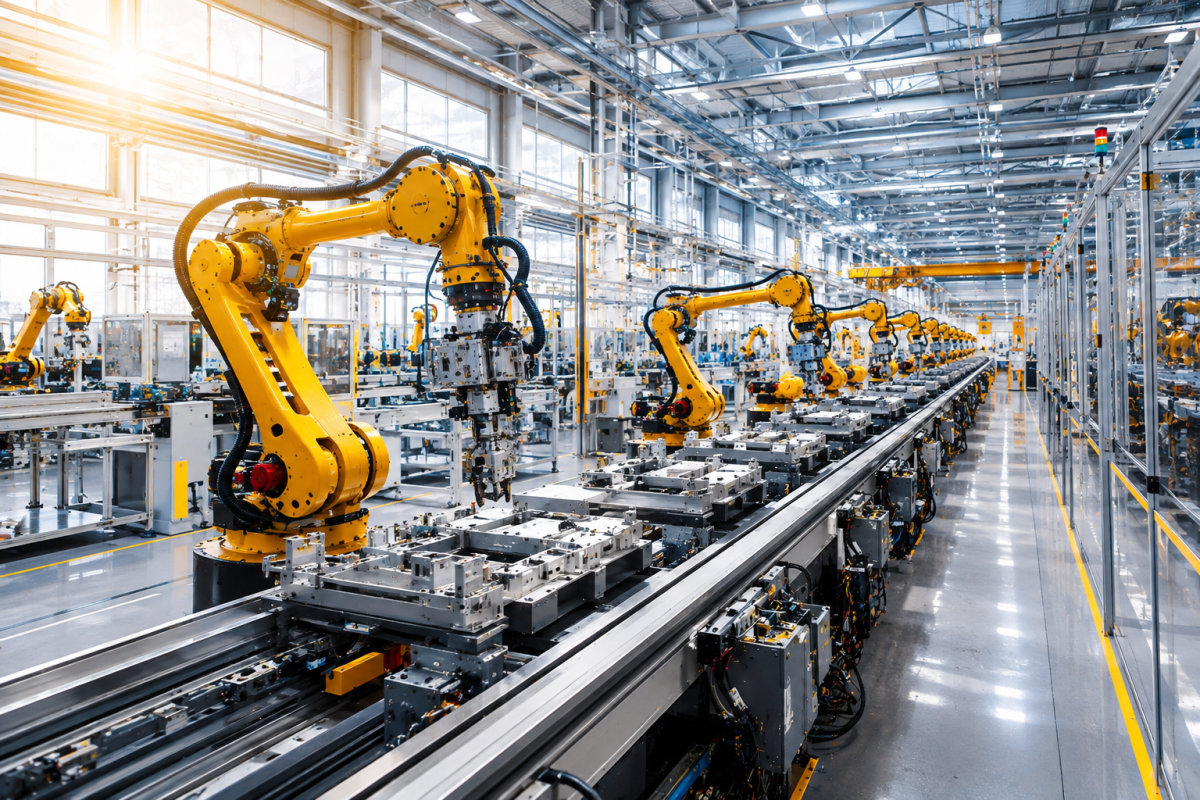 Automated Factory Robotic Assembly Line